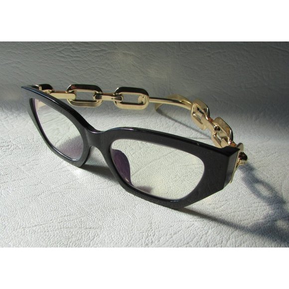 Eyeglasses - Black with Gold Link Arms 2.00 - Picture 3 of 9
